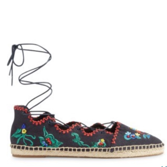 NEW Tory Burch Sonoma Embroidered Ghillie Flat 6 - Picture 3 of 8